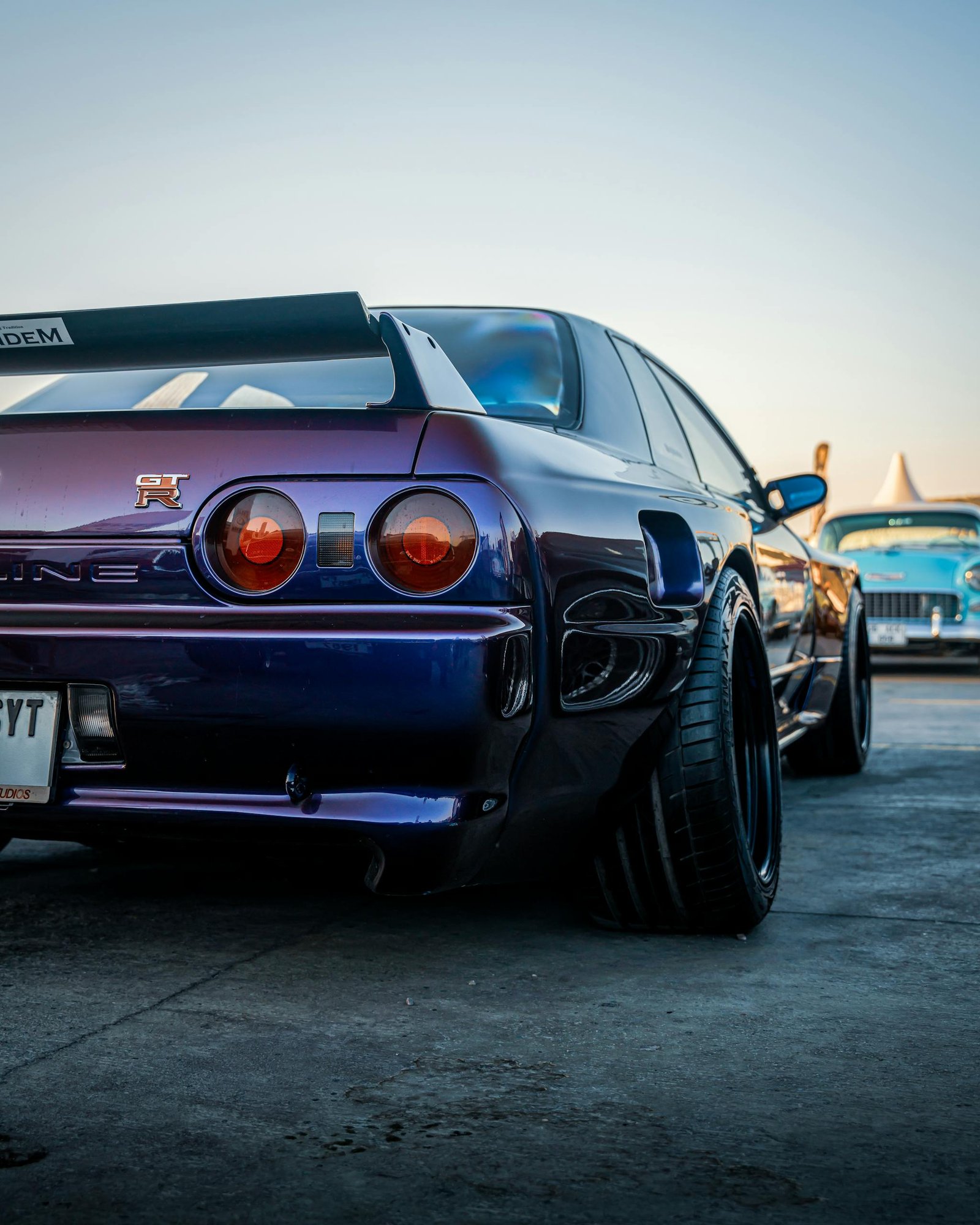 A sleek Nissan GT-R captured beautifully at sunset in İzmir, Türkiye.